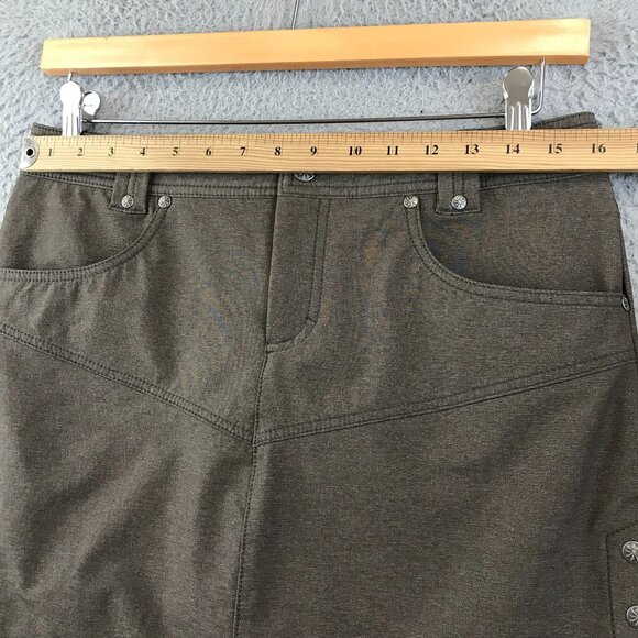 Athleta Take A Hike‎ Skirt Size 8 Brown Snap Side Detail Hiking Outdoor - Picture 6 of 11